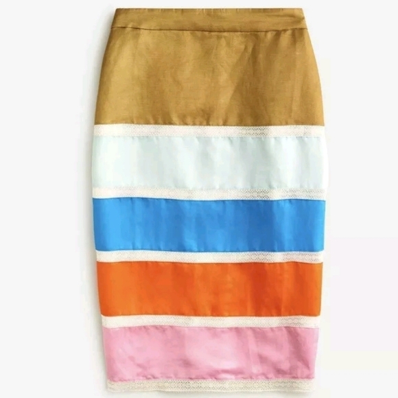 NWT J Crew Crochet Ribbon Skirt in Colorblock Rainbow Multi Sz 6 - Picture 1 of 8